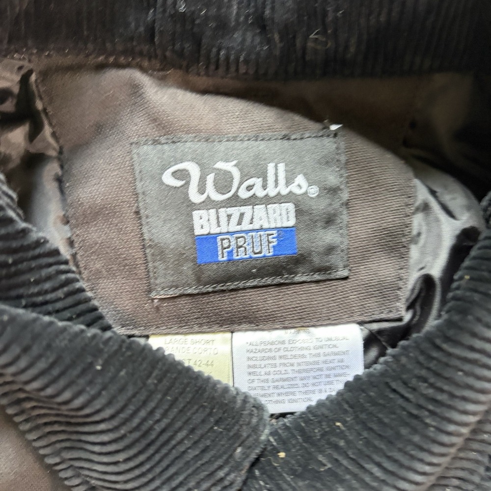 Walls Workwear Insulated Coveralls Black Sz  Large Short Chest 42-44 Quilt Lined - Picture 4 of 14